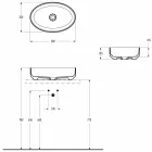 Vasque à poser en céramique ovale fabriquée en Italie, Yoel Viadurini