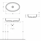 Vasque à poser en céramique ovale fabriquée en Italie, Yoel Viadurini