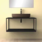 Vasque à poser en céramique ovale fabriquée en Italie, Yoel Viadurini