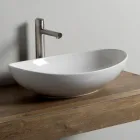 Lavabo à poser ovale en céramique brillante Made in Italy - Jumper Viadurini