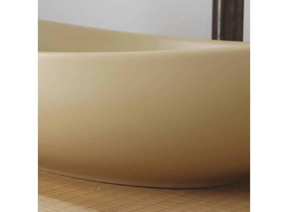 Lavabo à poser ovale en céramique brillante Made in Italy - Jumper Viadurini