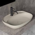Vasque à poser ovale pour salle de bain design en céramique Made in Italy - Omarance