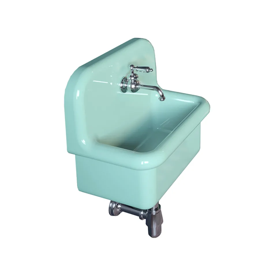 Lavabo pour meubler la salle de bain en céramique unicolore vert d'eau - Jasmine Viadurini