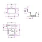 Lavabo de Salle de Bain Rectangulaire Suspendu en Céramique - Elodie Viadurini