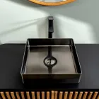 Vasque à poser carrée en acier inoxydable en différentes finitions - Calendula Viadurini