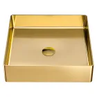 Vasque à poser carrée en acier inoxydable en différentes finitions - Calendula Viadurini