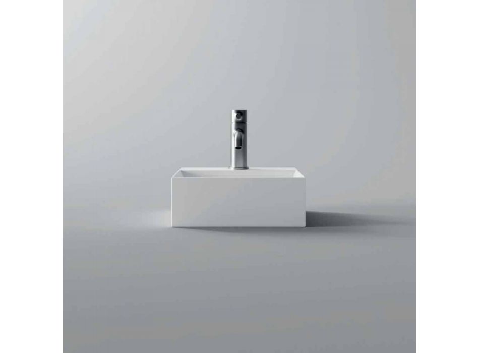 Lavabo en céramique de conception moderne carrée ou rectangulaire fabriqué en Italie - Loi Viadurini