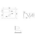 Lavabo en céramique de conception moderne carrée ou rectangulaire fabriqué en Italie - Loi Viadurini