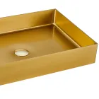 Lavabo à poser rectangulaire en acier inoxydable en différentes finitions - Camellia Viadurini