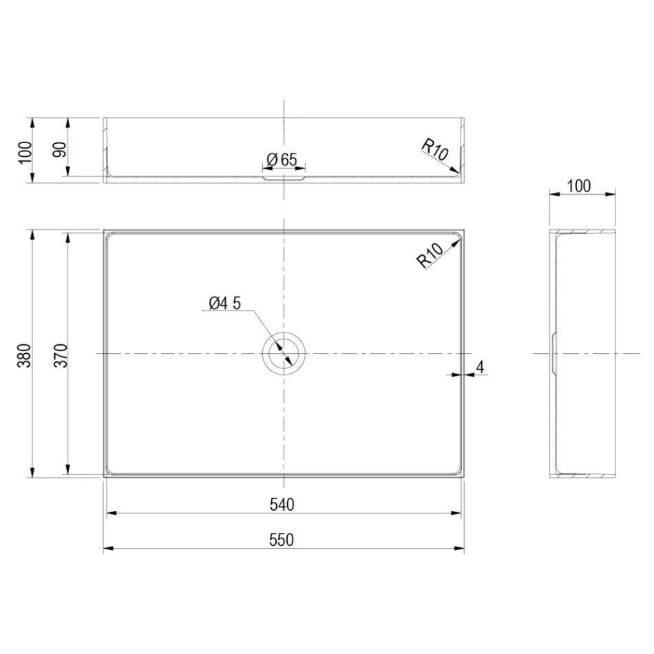 Lavabo à poser rectangulaire en acier inoxydable en différentes finitions - Camellia Viadurini