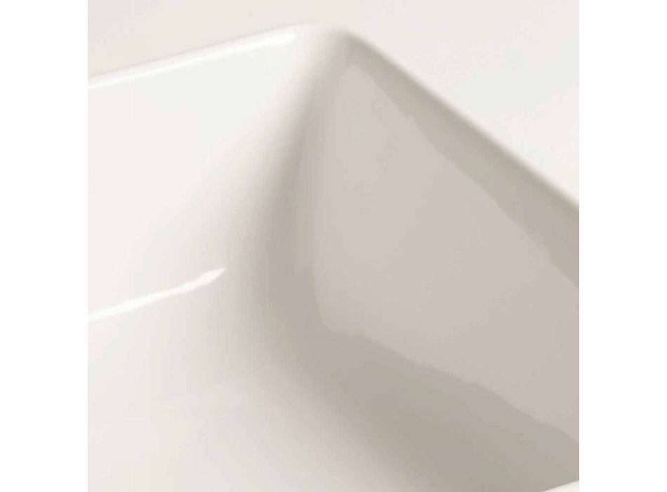 Vasque à poser rectangulaire L 60 cm en céramique Made in Italy - Rotolino Viadurini