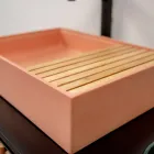 Vasque à Poser Rectangulaire en Terrazzo Orange du Mali - Azalée Viadurini