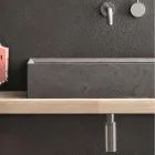 Vasque à poser rectangulaire et moderne en pierre design - Farartlav3 Viadurini