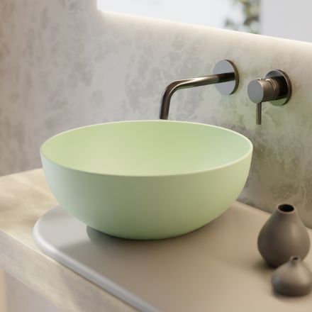 Vasque à poser ronde en céramique colorée L 40 cm - Chicco Viadurini