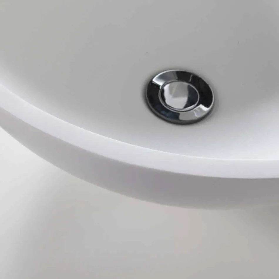 Lavabo à poser rond en résine finition blanc optique - Circle Viadurini