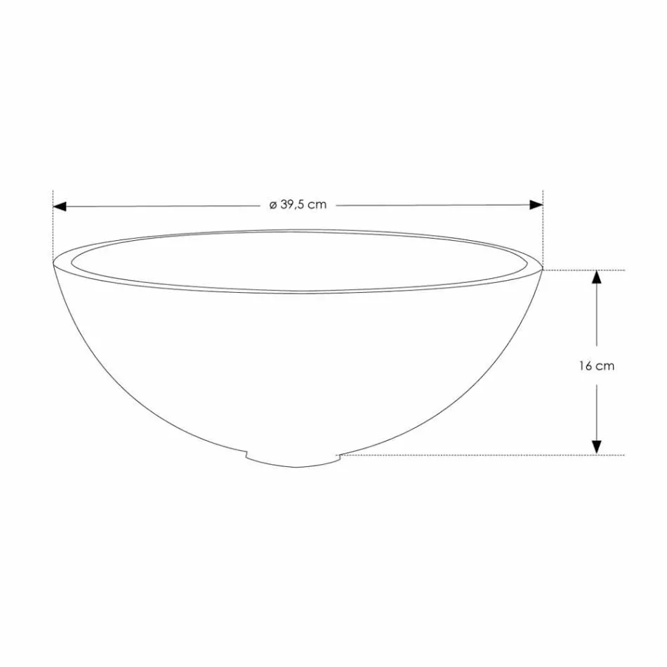 Lavabo à poser rond en résine finition blanc optique - Circle Viadurini
