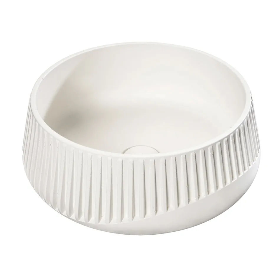 Vasque à poser ronde en ciment et résine - Ibisco Viadurini