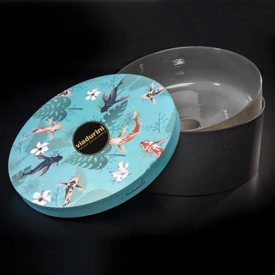 Lavabo rond en argile grise Made in Italy - Tatiana Viadurini