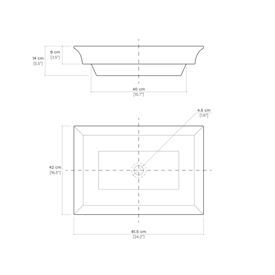 Lavabo semi-encastré en Fire Clay de différentes finitions Made in Italy - Ultima Viadurini