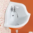 Lavabo Angulaire Suspendu en Céramique Blanche et Colorée 42 cm - Angelino Viadurini
