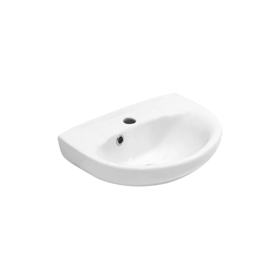 Lavabo mural en céramique blanche au design moderne et élégant - Silica Viadurini