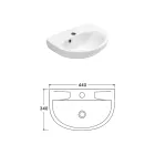Lavabo mural en céramique blanche au design moderne et élégant - Silica Viadurini