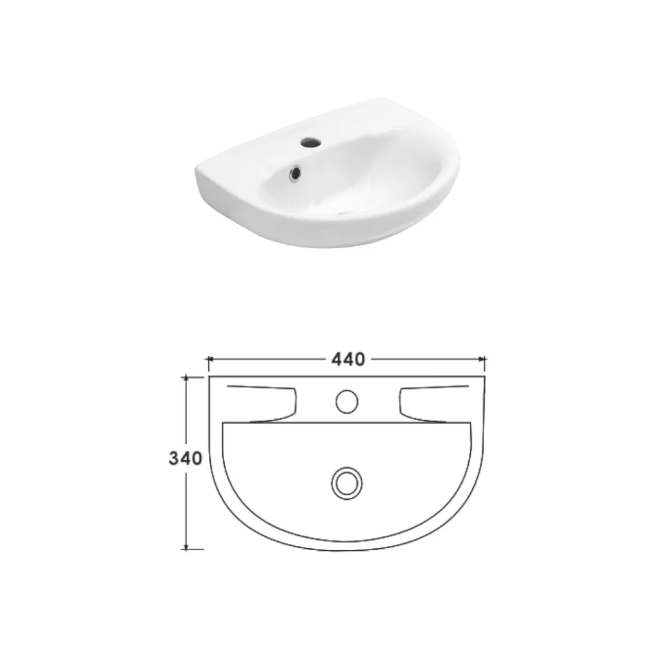 Lavabo mural en céramique blanche au design moderne et élégant - Silica Viadurini