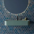 Lavabo suspendu en céramique avec porte-serviettes en option fabriqué en Italie - Graffa Viadurini