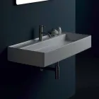 Lavabo suspendu en céramique design moderne Sun 100x45 cm fabriqué en Italie Viadurini
