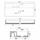 Lavabo suspendu en céramique design moderne Sun 100x45 cm fabriqué en Italie Viadurini