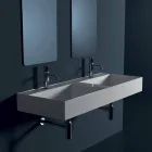 Lavabo mural en céramique design moderne Sun 120x45 cm fabriqué en Italie Viadurini