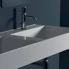 Lavabo mural en céramique design moderne Sun 120x45 cm fabriqué en Italie Viadurini