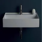 Lavabo suspendu en céramique design moderne Sun 60x45 cm, fabriqué en Italie Viadurini