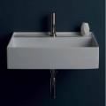 Lavabo suspendu en céramique au design moderne Sun 60x45 cm, fabriqué en Italie