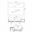 Lavabo suspendu en céramique design moderne Sun 60x45 cm, fabriqué en Italie Viadurini