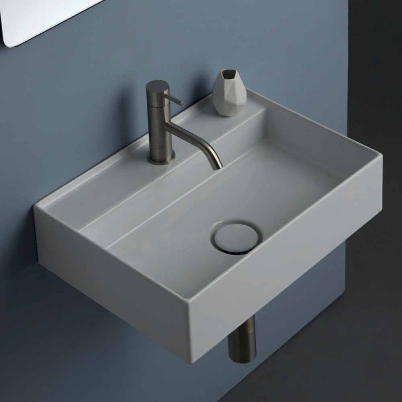 lavabo suspendu en ceramique 50x35 cm dim disponible en differentes couleurs