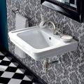 Lavabo suspendu de style vintage en céramique blanche fabriqué en Italie - Marwa