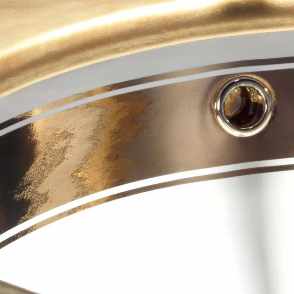 Evier de style baroque en terre cuite et or, fabriqué en Italie, en Égée Viadurini