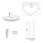 Lavabo sur pied en céramique blanche au design moderne et élégant - Silica Viadurini