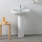 Lavabo sur pied en céramique blanche au design moderne et élégant - Silica Viadurini