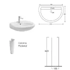 Lavabo sur pied en céramique blanche au design moderne et élégant - Silica Viadurini