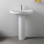 Lavabo sur pied en céramique blanche au design moderne et élégant - Silica Viadurini