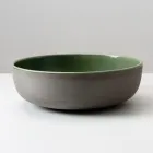 Vasque à poser en Raku foncé, fabriquée en Italie - Gouttière Viadurini