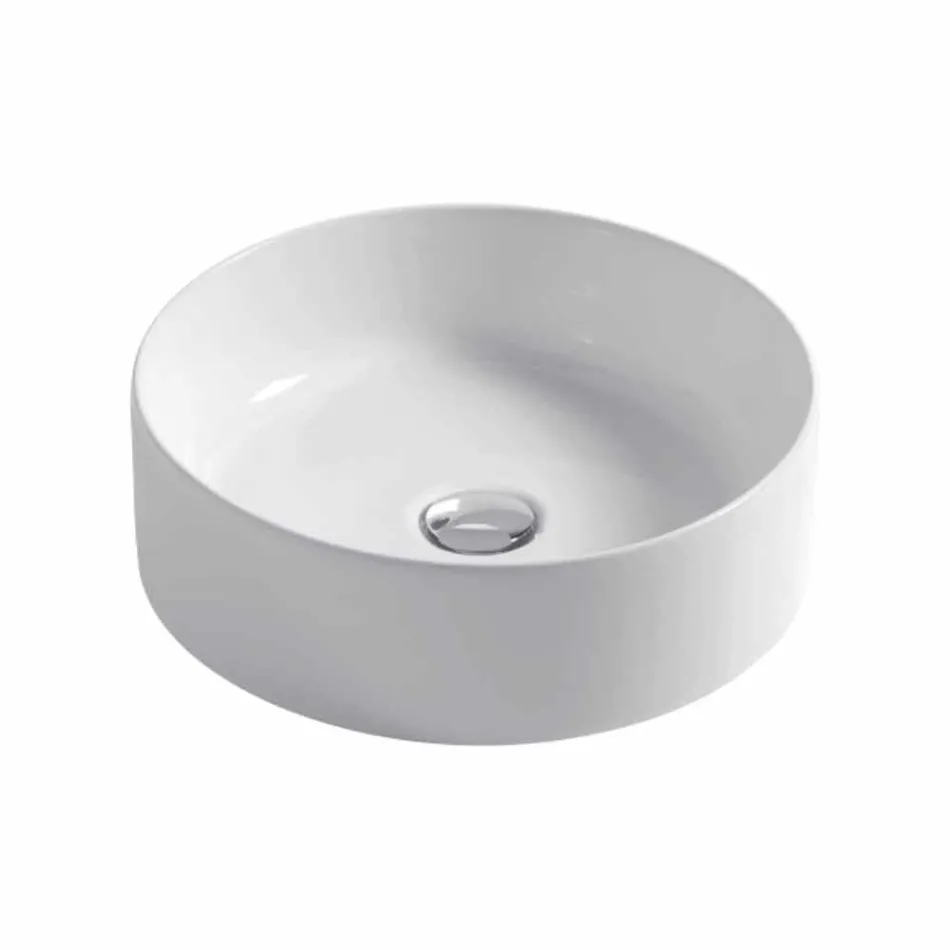 Lavabo rond de 40 cm en céramique blanche ou colorée Leivi Viadurini
