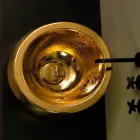 Vasque à poser ronde design en céramique Elisa Italie plaqué or Viadurini