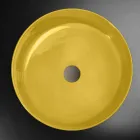 Lavabo à poser rond jaune en argile émaillée Made in Italy - Tatiana Viadurini