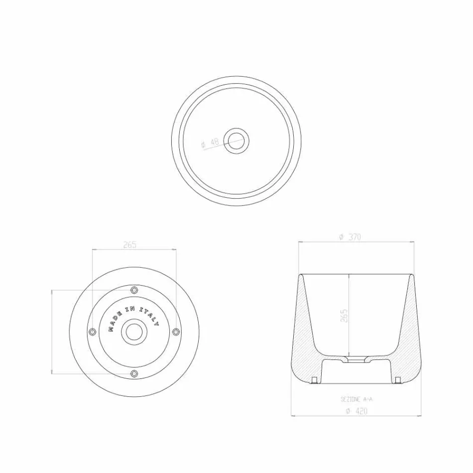 Vasque à poser ronde en céramique Oliena blanche ou colorée Viadurini