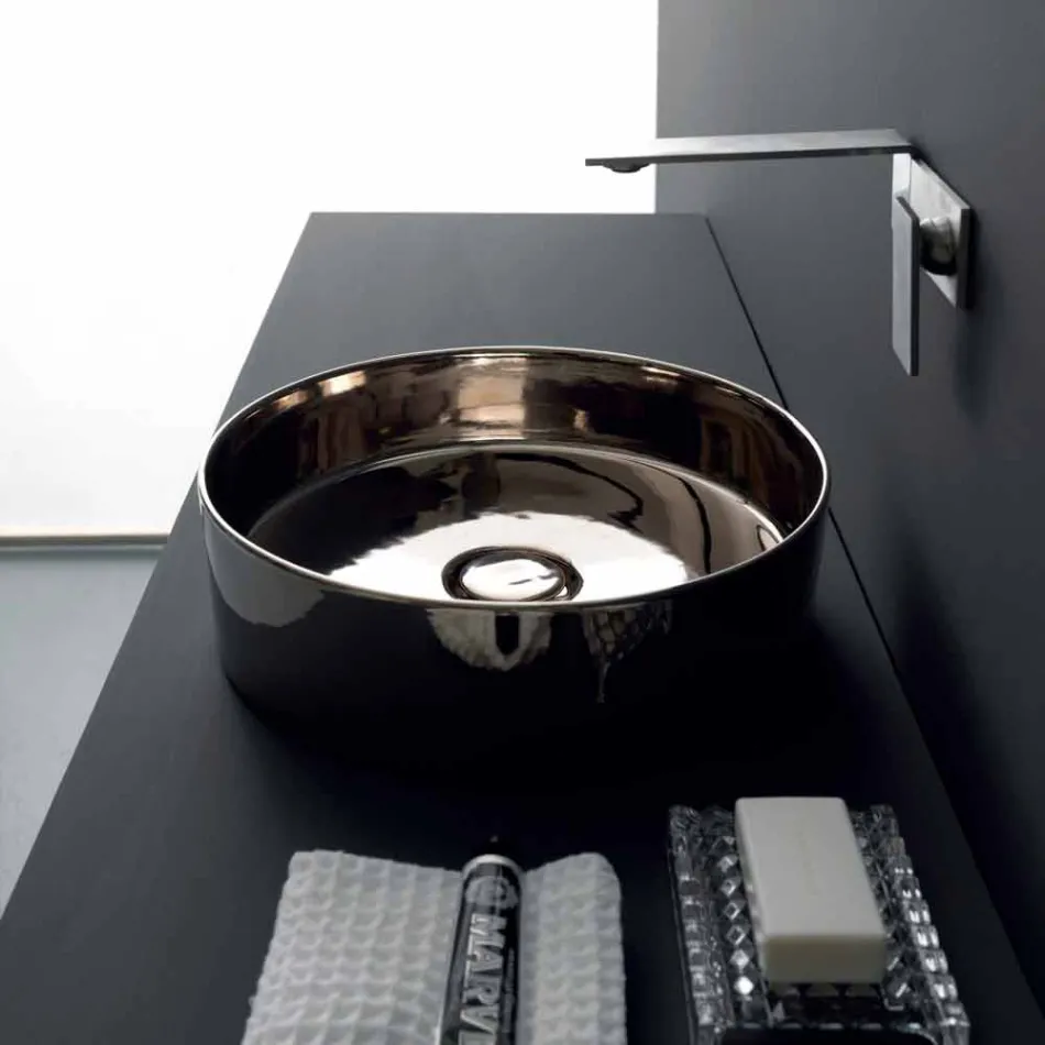 vasque ronde colorée en céramique Icône d'appui Alice Céramique Viadurini