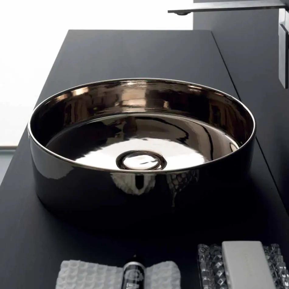 vasque ronde colorée en céramique Icône d'appui Alice Céramique Viadurini