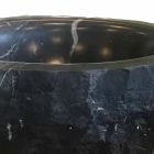 Lavabo à poser rond en marbre Marquinia noir brut fabriqué en Italie - Bernini Viadurini